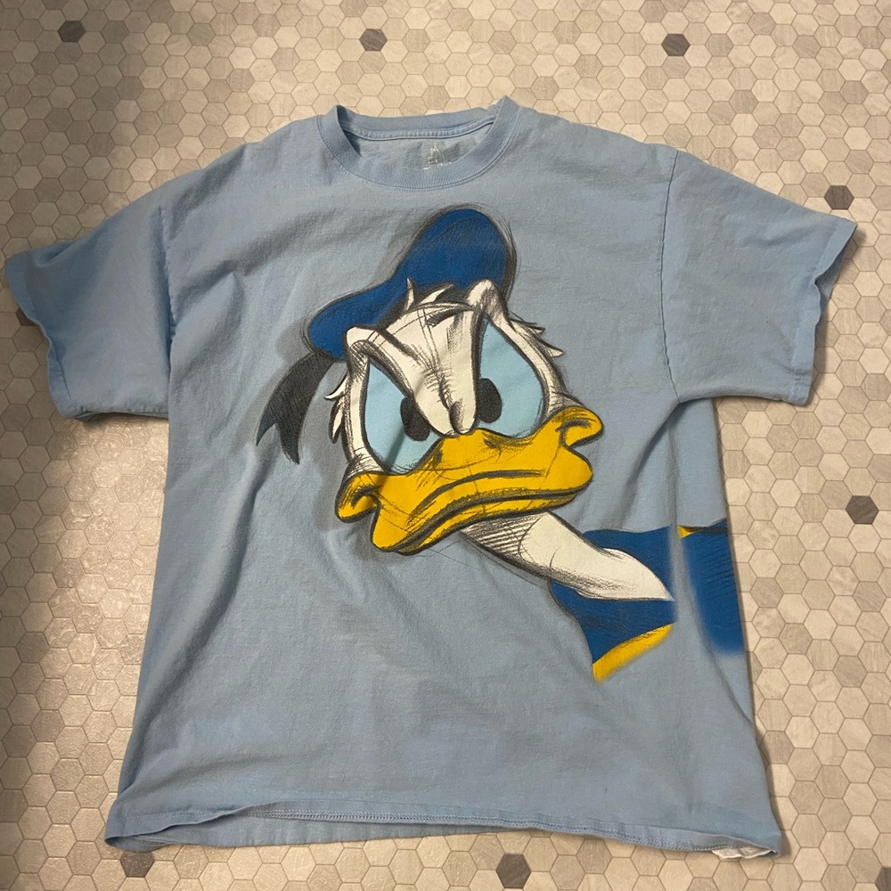 Mens Large Blue Donald Duck Graphic T-Shirt